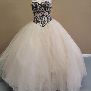 Elegant Black and White Ball Gown